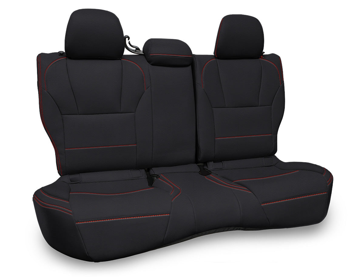 Rear Bench Seat Cover for 2018-2023 Subaru Crosstrek Black with Orange Stitch PRP Seats