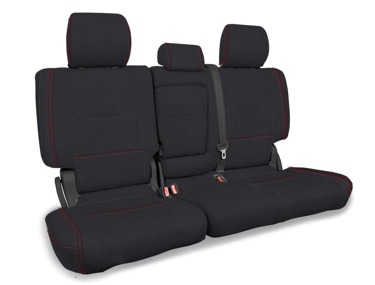 Rear Bench Cover for 2003-2009 Lexus GX470 - Black with Red Stitch PRP Seats