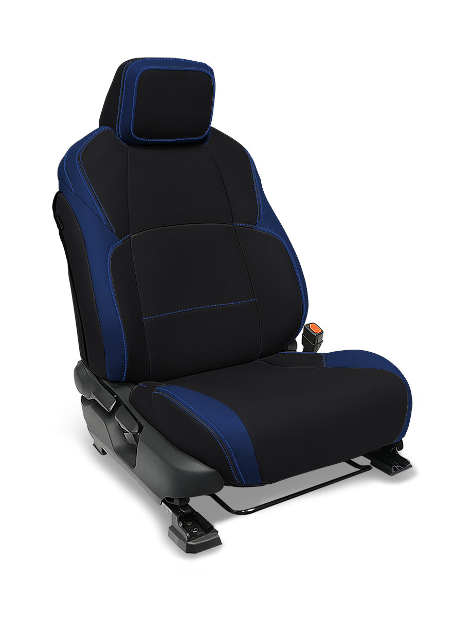Front Seat Covers for 2024 Toyota Tacoma Pair - Black and Blue PRP Seats