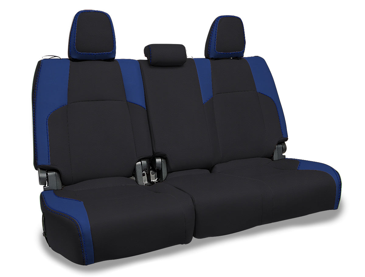 Rear Bench Covers for 2024 Toyota Tacoma Black and Blue PRP Seats