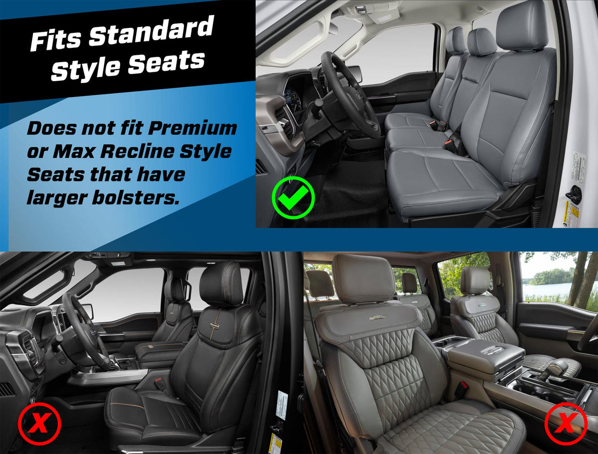 Front Seat Covers for 2021-Present Ford F150 2023-Present Super Duty with Standard Seats