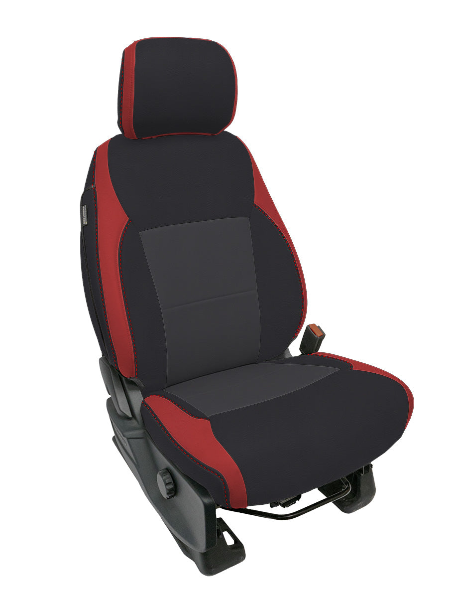 Front Seat Covers for 2021-Present Ford F150, 2023-Present Super Duty with Standard Seats, Red PRP Seats