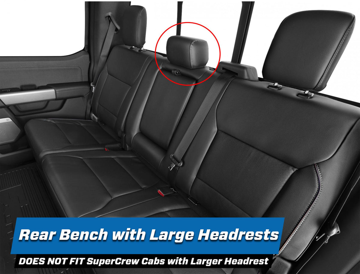 Rear Bench Seat Covers for 2021-Present Ford F150, 2023-Present Super Duty