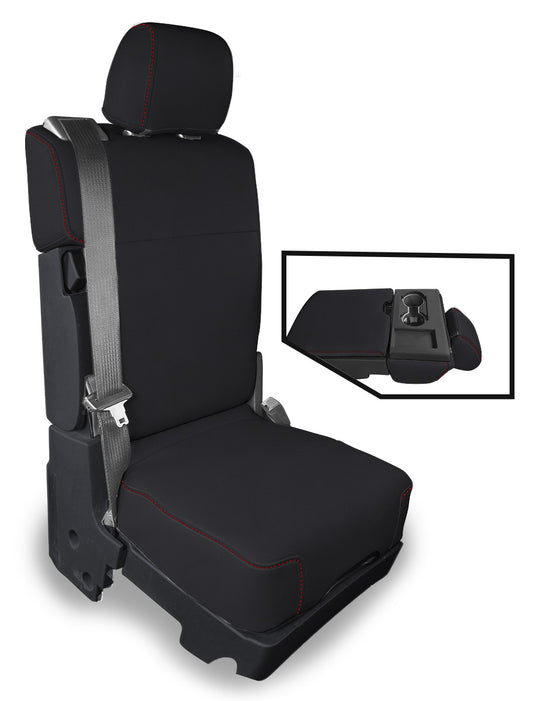 Center Jump Seat Cover w/ Upper Storage Console for 2015-Present Ford F150 2017-Present Super Duty - Red