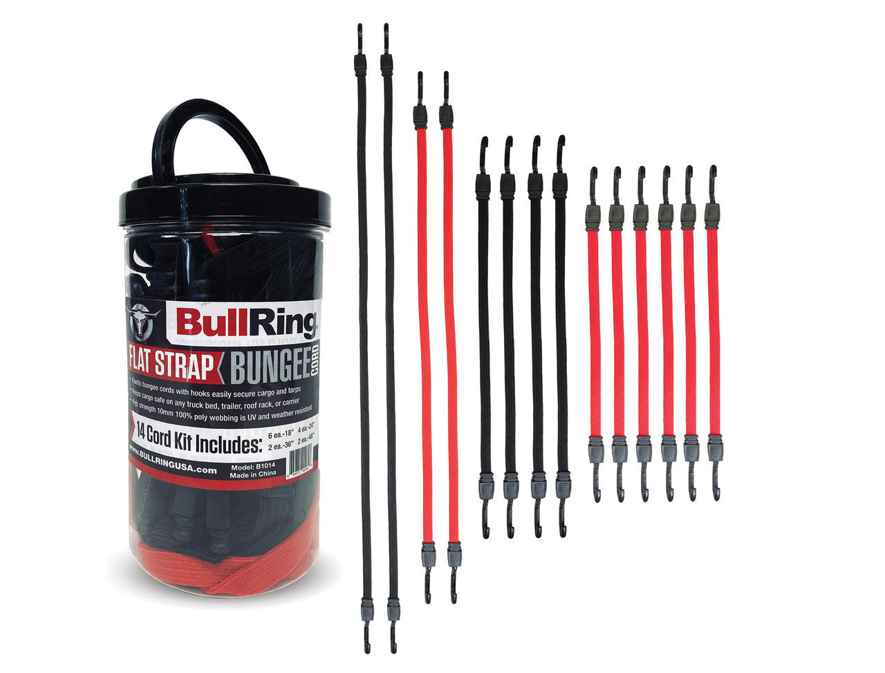Flat Strap Bungee Cords (14pc Kit) PRP Seats