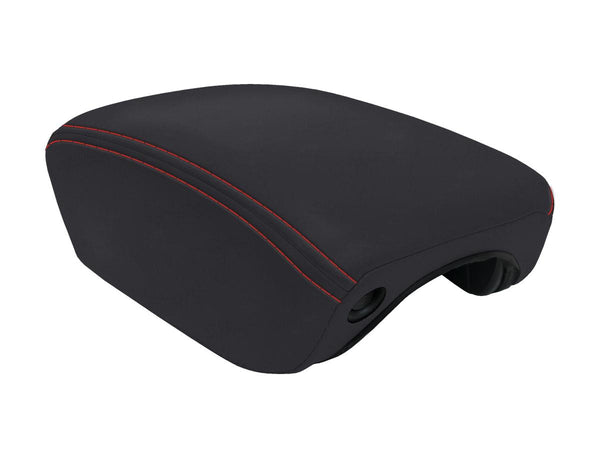 Center Console Cover for 2018+ Jeep Wrangler JL and Jeep Gladiator JT Black with Red Stitching PRP Seats