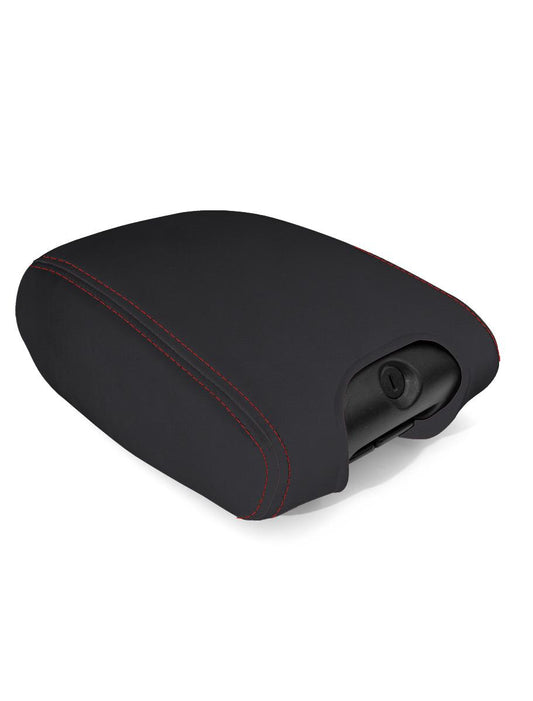 Center Console Cover for 11'-8 Jeep Wrangler JK - Black with Red Stitch