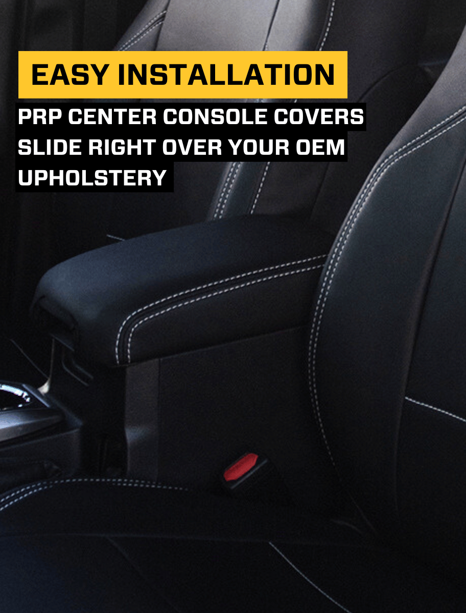 Center Console Cover for 2018-2023 Subaru Crosstrek Black with Red Stitch PRP Seats