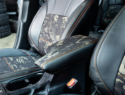 Center Console Cover for 2018-2023 Subaru Crosstrek Black with Red Stitch PRP Seats