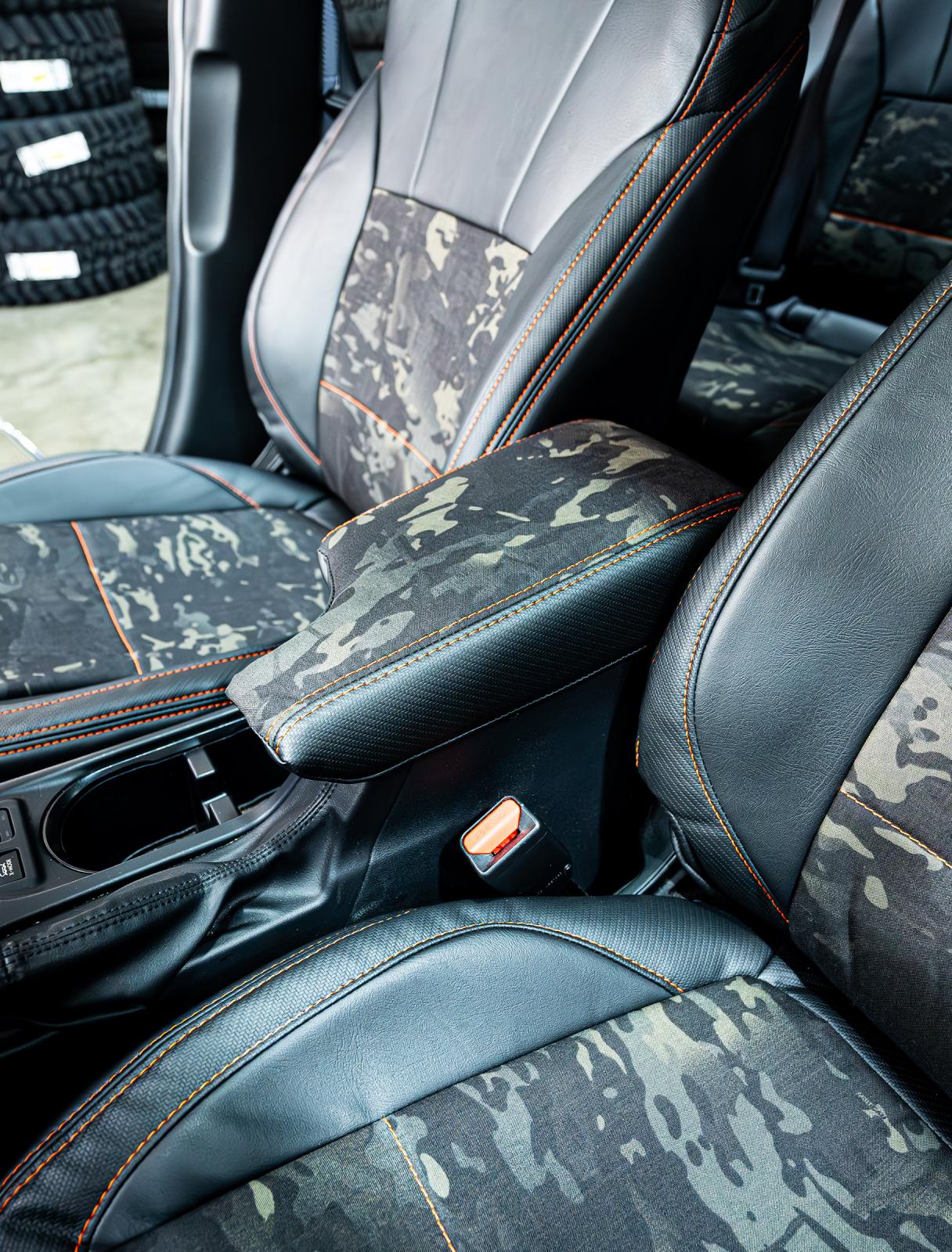 Center Console Cover for 2018-2023 Subaru Crosstrek Black with Red Stitch PRP Seats
