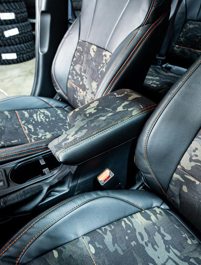 Center Console Cover for 2018-2023 Subaru Crosstrek Black with Red Stitch PRP Seats