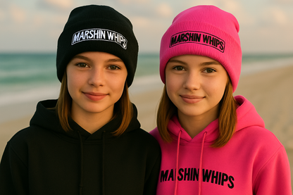 Marshin Whips Classic Black Beanie | Embroidered Off-Road Apparel