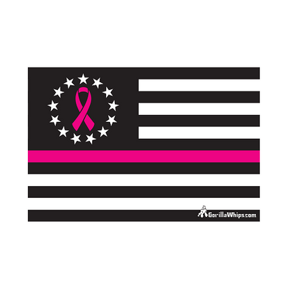 Thin Pink Line- Breast Cancer Awareness 2x3 Grommet Whip Flag