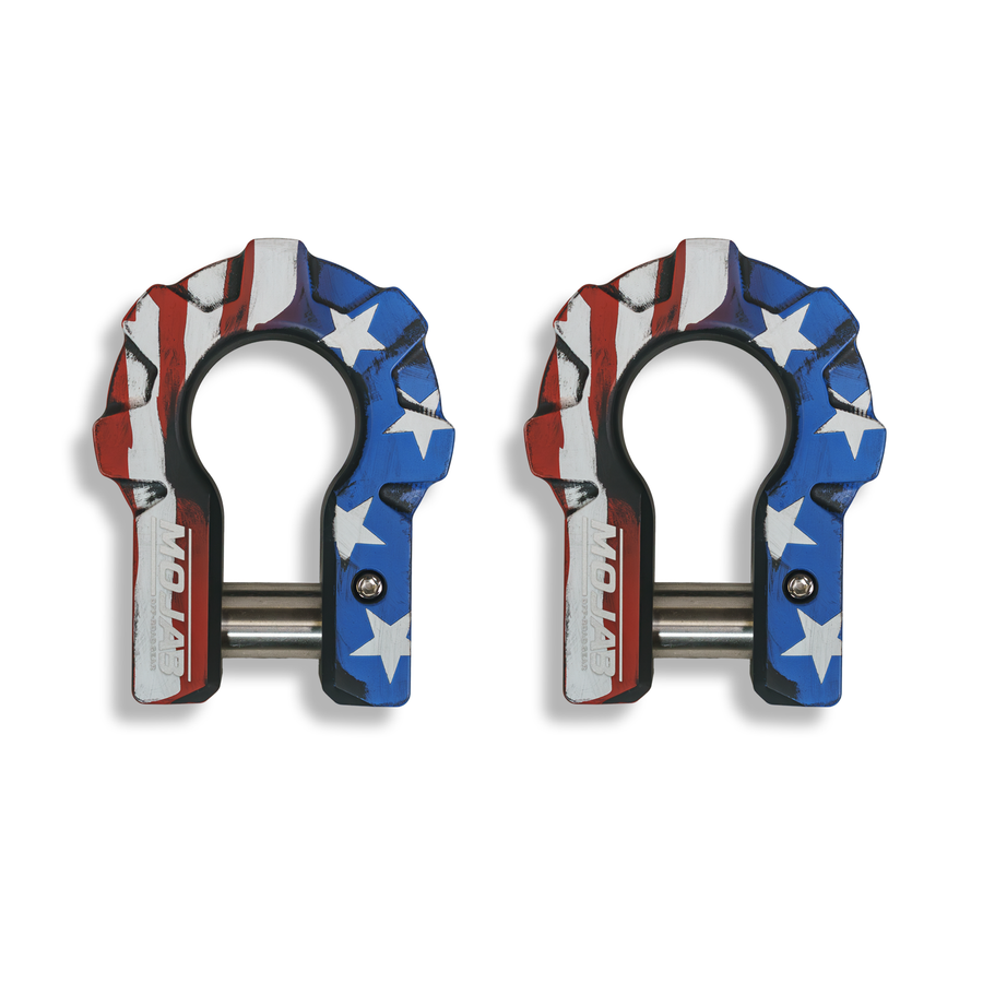 American Flag - 3/4'' Extreme duty Aluminum Shackle set (9T) - (LIFE TIME WARRANTY*)