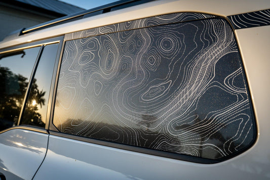 Topographic Rear Window Map Overlays V3 (Perforated) - 2024+ Land Cruiser