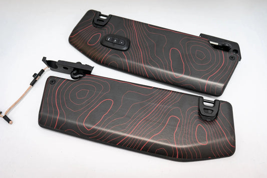 Topographic Map Sun Visor Overlays - 2018+ Wrangler JL / Gladiator JT