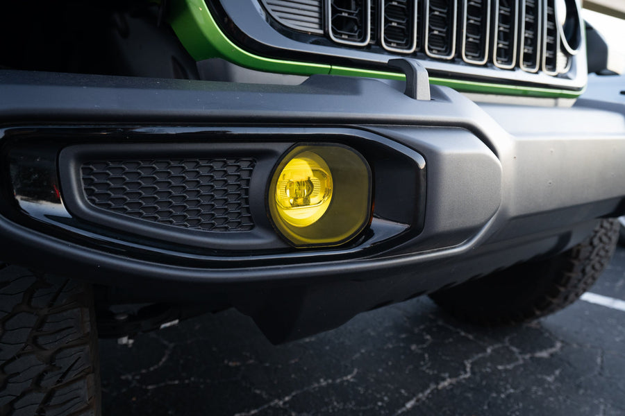 Acrylic Fog Light Lenses (Yellow / Amber) - 2024+ Wrangler JL / Gladiator JT (Plastic Bumper)