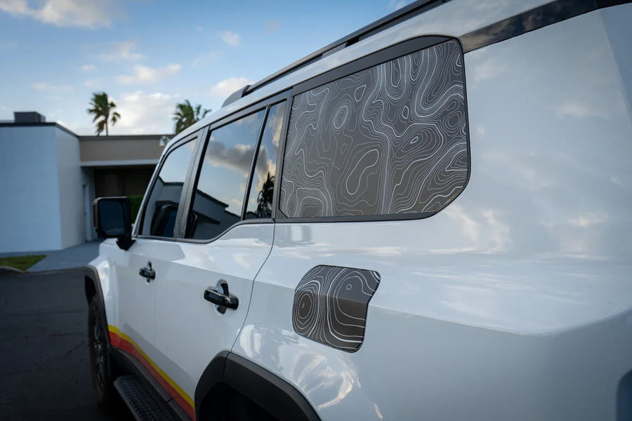 Topographic Rear Window Map Overlays - 2024+ Land Cruiser