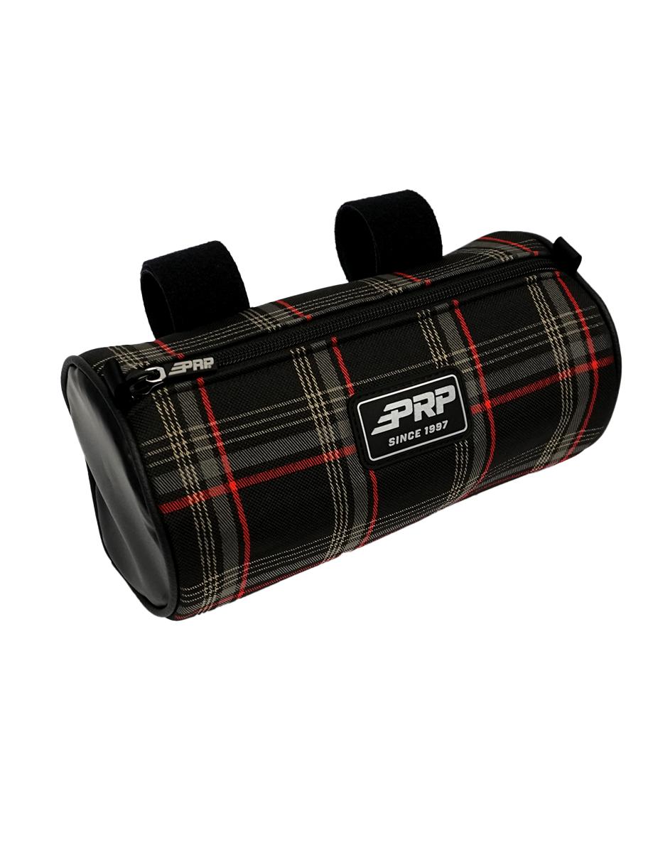 Buggy Bag 7 inch Round 13 Inch long Vinyl Coated Nylon Black and Red Plaid PRP Seats