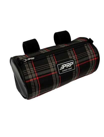 Buggy Bag 7 inch Round 13 Inch long Vinyl Coated Nylon Black and Red Plaid PRP Seats