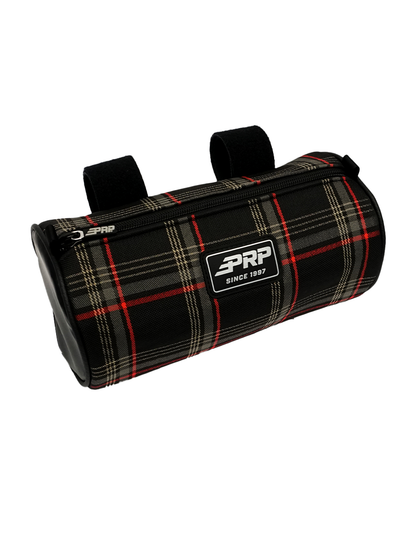Buggy Bag 7 inch Round 13 Inch long Vinyl Coated Nylon Black and Red Plaid PRP Seats