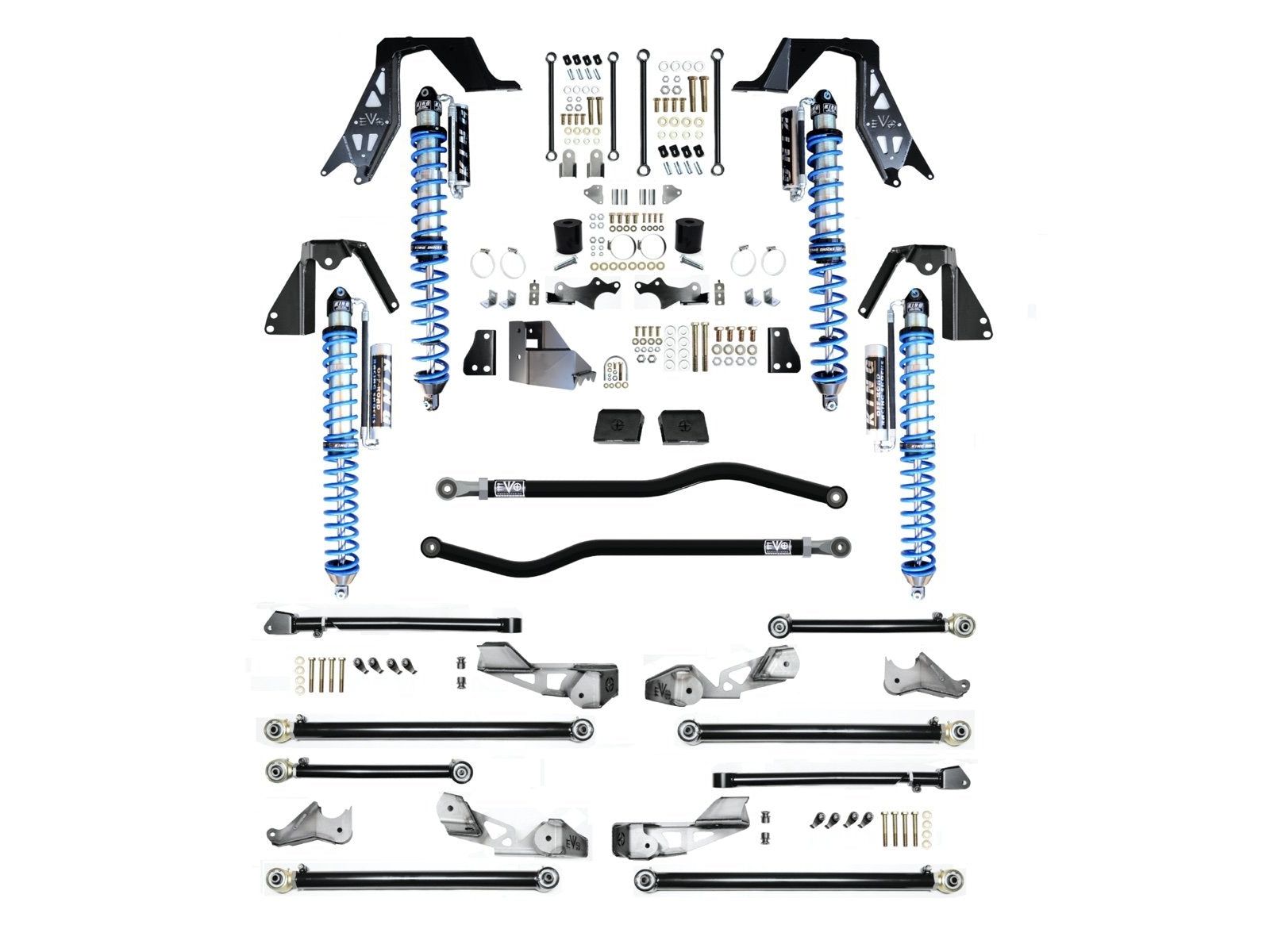 JLU Diesel High Clearance PRO Long Arm NV2514 w/ Compression Adjusters Plus Black EVO Manufacturing