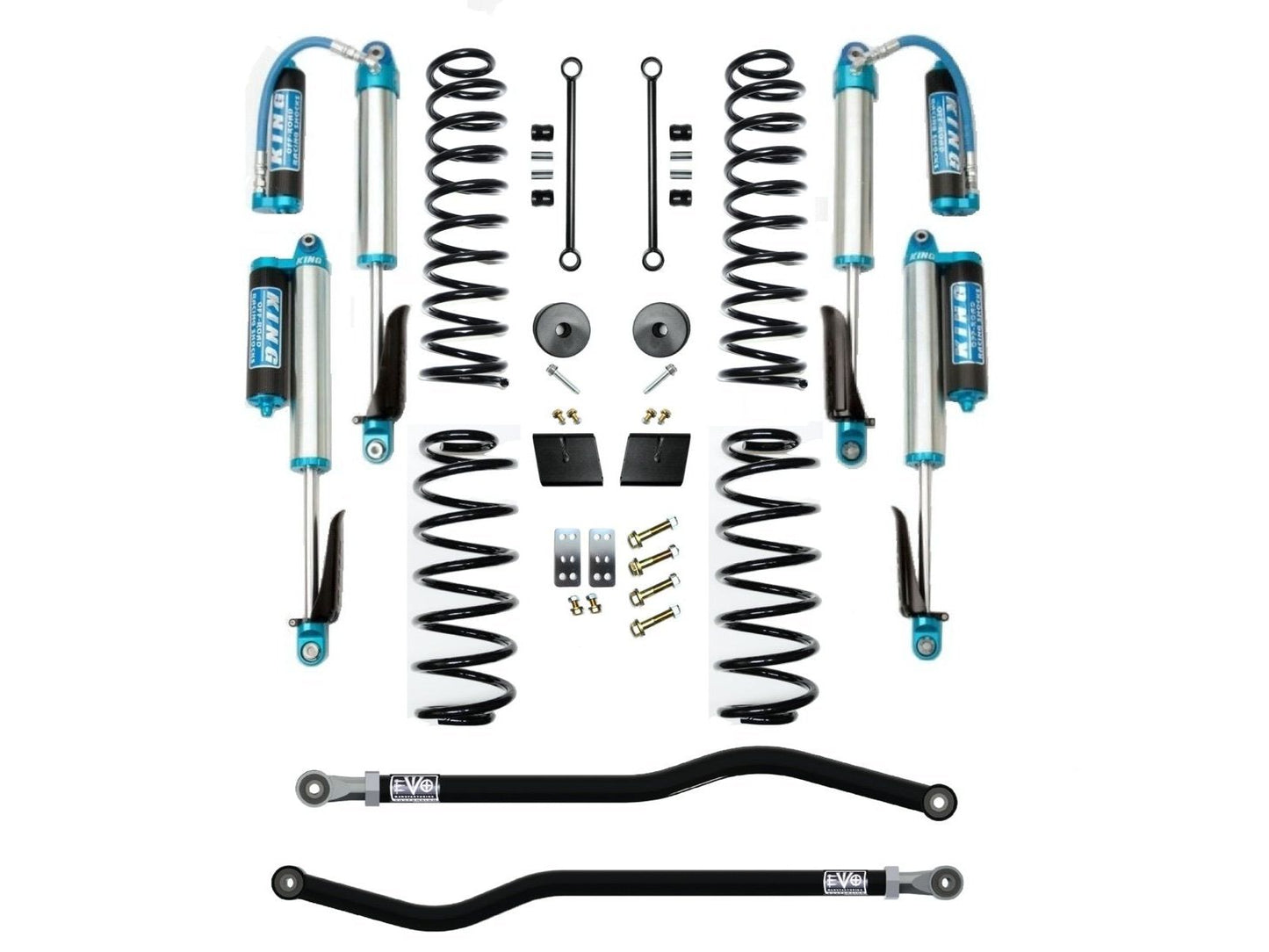 18-Present Jeep Wrangler JL 2.5 Inch Enforcer 4XE Lift Stage 1 Plus with EVO SPEC King 2.5 Shocks EVO Manufacturing