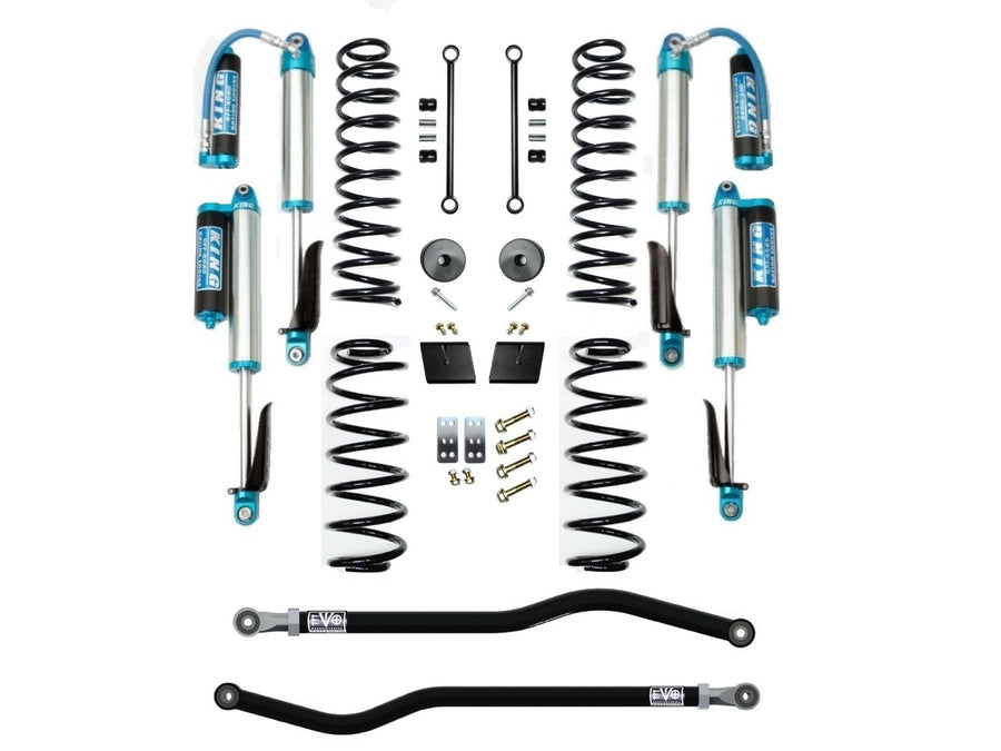 18-Present Jeep Wrangler JL 2.5 Inch Enforcer 4XE Lift Stage 1 Plus with EVO SPEC King 2.5 Shocks EVO Manufacturing