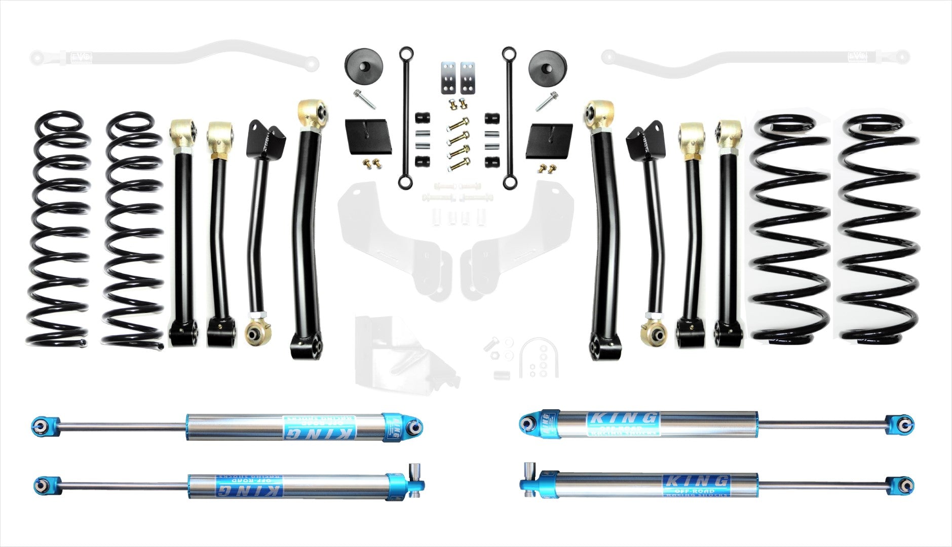 18-Present Jeep Wrangler JL 2.5 Inch Enforcer 4XE Lift Stage 4 with EVO SPEC King 2.0 Shocks EVO Manufacturing