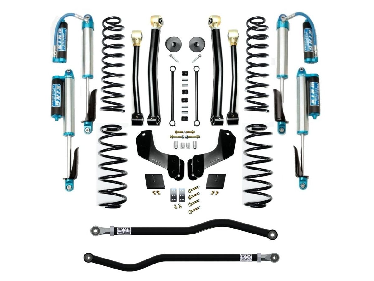 18-Present Jeep Wrangler JL 2.5 Inch Enforcer 4XE Lift Stage 4 Plus with EVO SPEC King 2.5 Shocks EVO Manufacturing