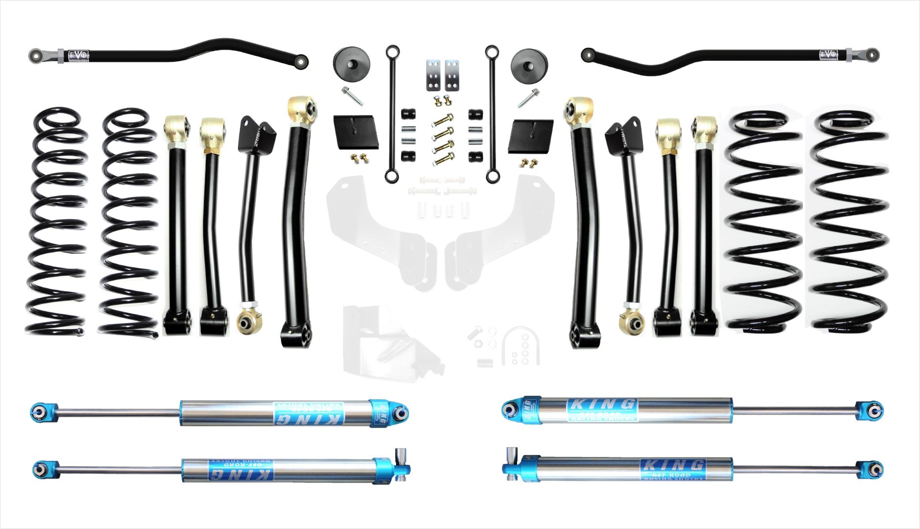 18-Present Jeep Wrangler JL 2.5 Inch Enforcer 4XE Lift Stage 4 Plus with EVO SPEC King 2.0 Shocks EVO Manufacturing