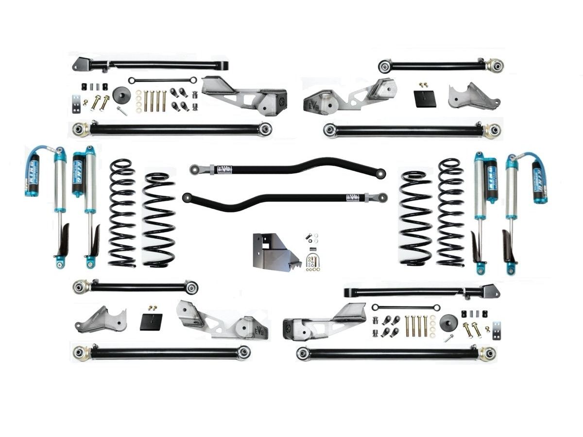 Jeep JLU 2.5 Inch Long Arm High Clearance Plus 18-Pres Wrangler JLU with EVO SPEC King 2.5 Inch Shocks EVO Mfg
