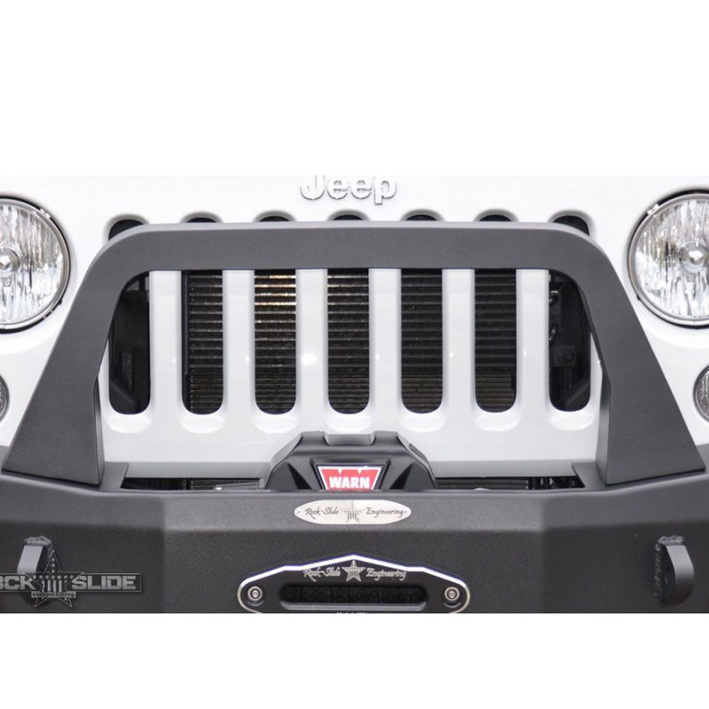 Jeep JK Bull Bar For 07-18 Wrangler JK Rigid Series Front Bumper Only Black Powdercoat Rock Slide Engineering