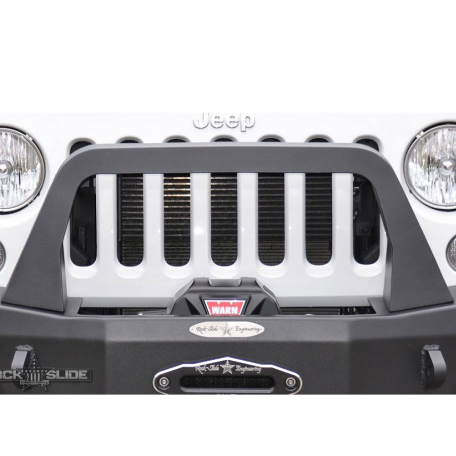 Jeep JK Bull Bar For 07-18 Wrangler JK Rigid Series Front Bumper Only Black Powdercoat Rock Slide Engineering