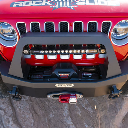 Jeep JK Bull Bar For 07-18 Wrangler JK Rigid Series Front Bumper Only Black Powdercoat Rock Slide Engineering