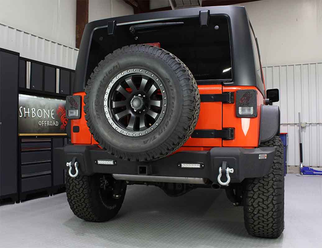 Fishbone Offroad Rear Bumper with LED Lights for 2007-2018 Jeep Wrangler FB22032