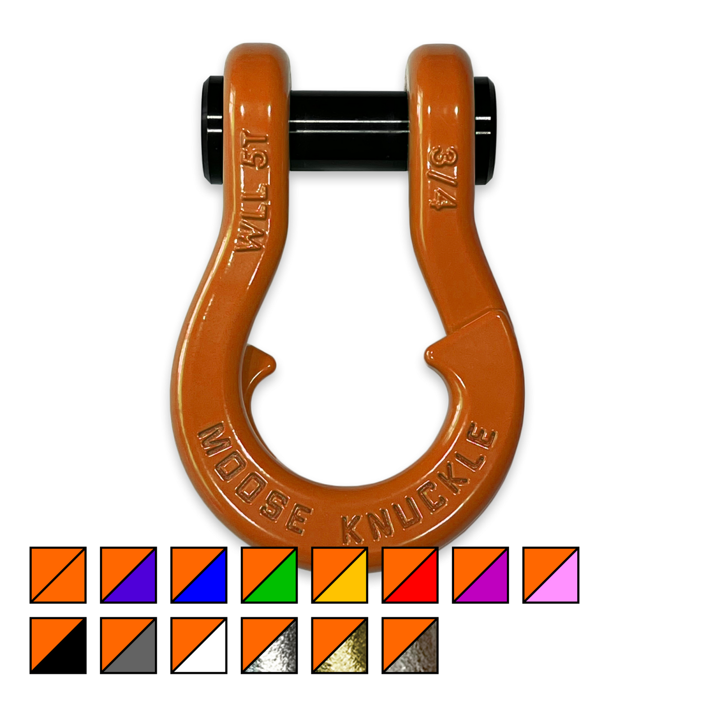 Jowl Recovery Split Shackle 3/4 Obscene Orange Moose Knuckle Offroad