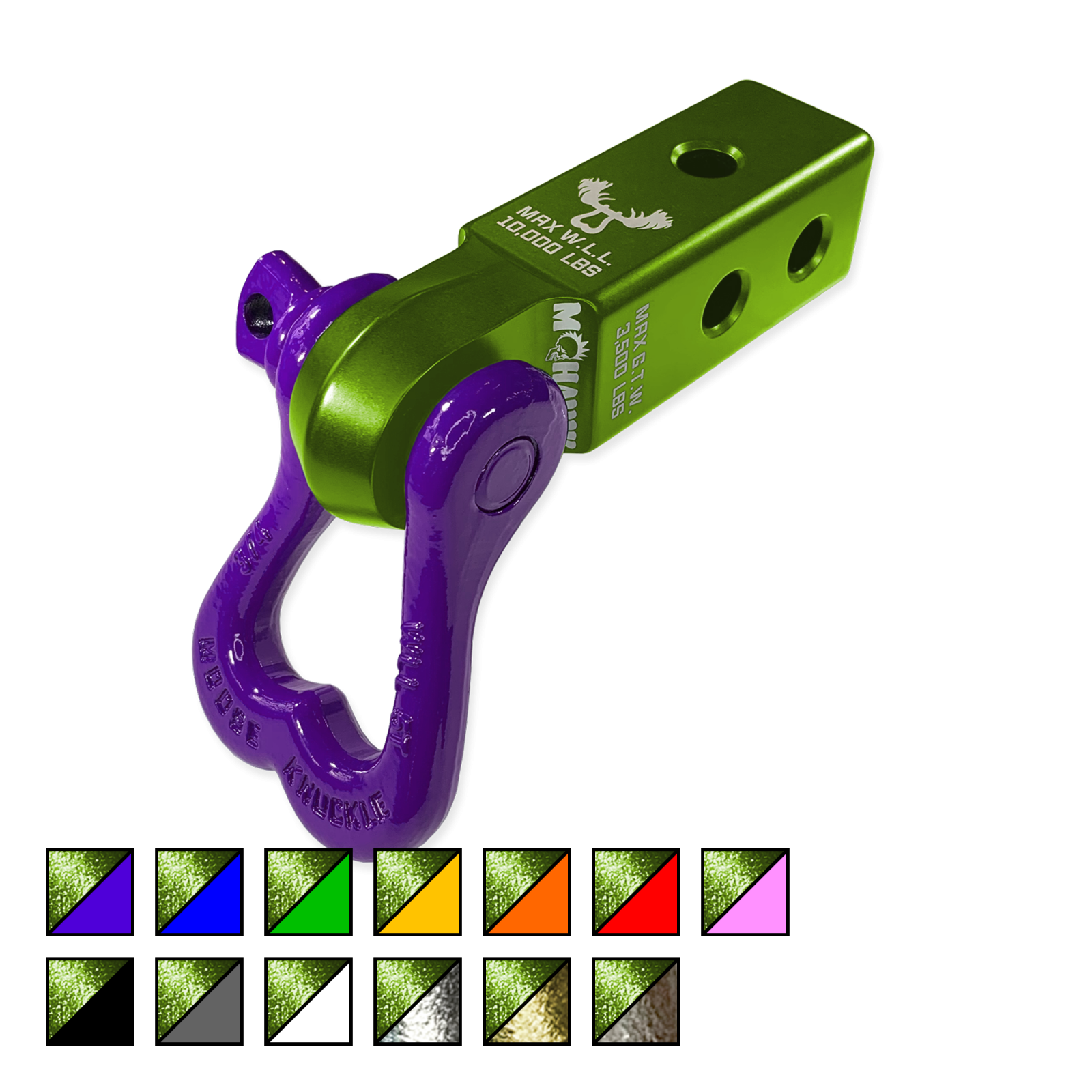 XL 3/4 Shackle and Mohawk 2.0 Receiver Combo Bean Green Moose Knuckle Offroad