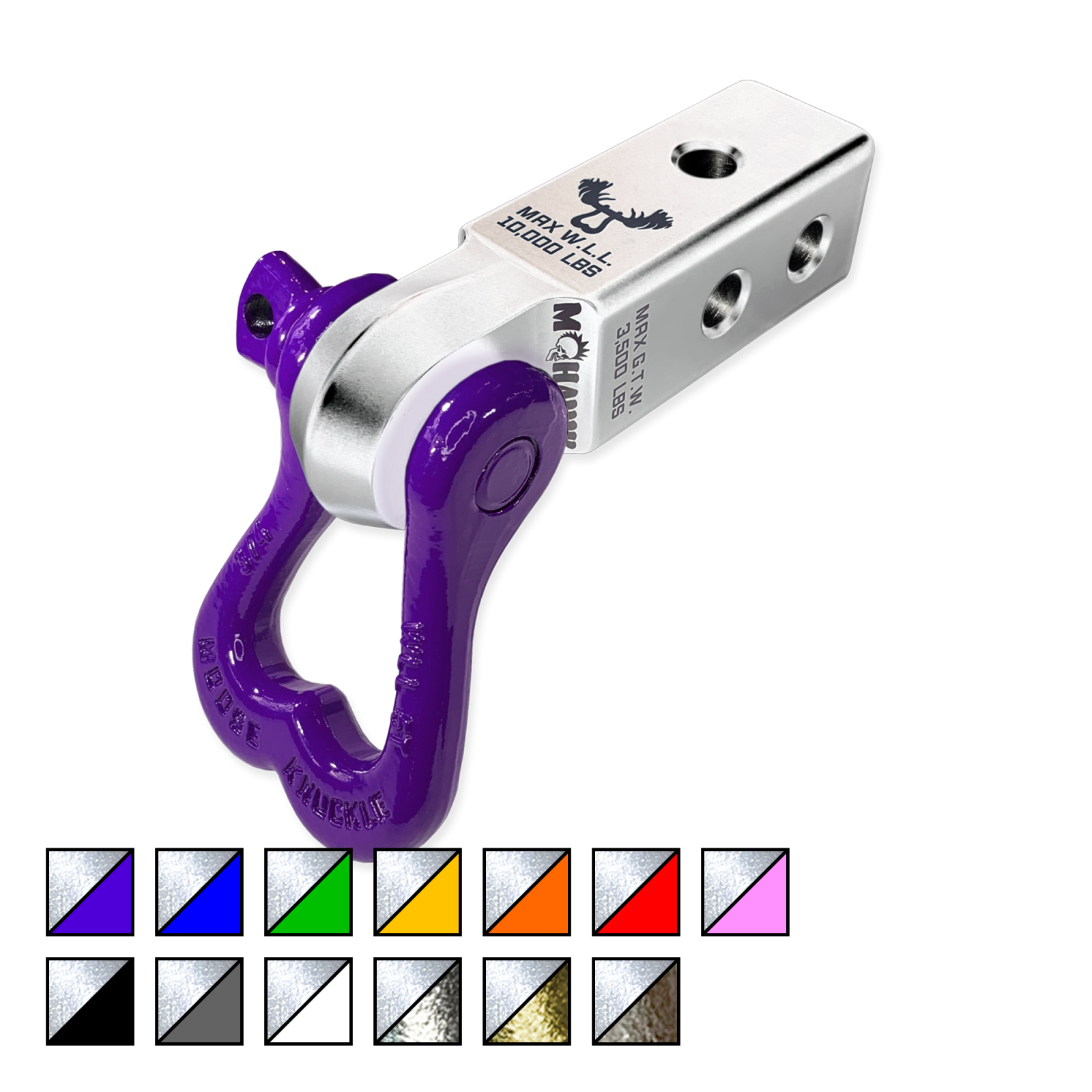 XL 3/4 Shackle and Mohawk 2.0 Receiver Combo Atomic Silver Moose Knuckle Offroad