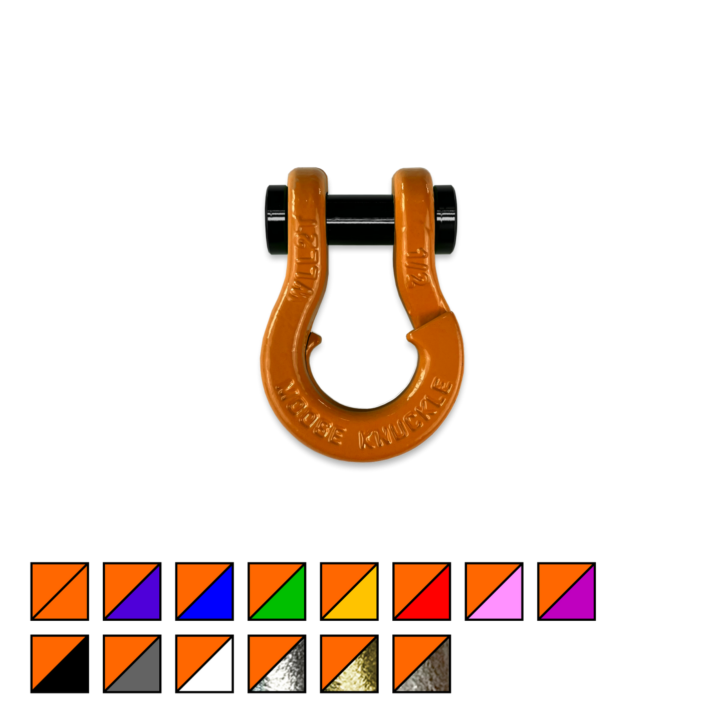 Jowl SxS Recovery Split Shackle 1/2 Obscene Orange Moose Knuckle Offroad