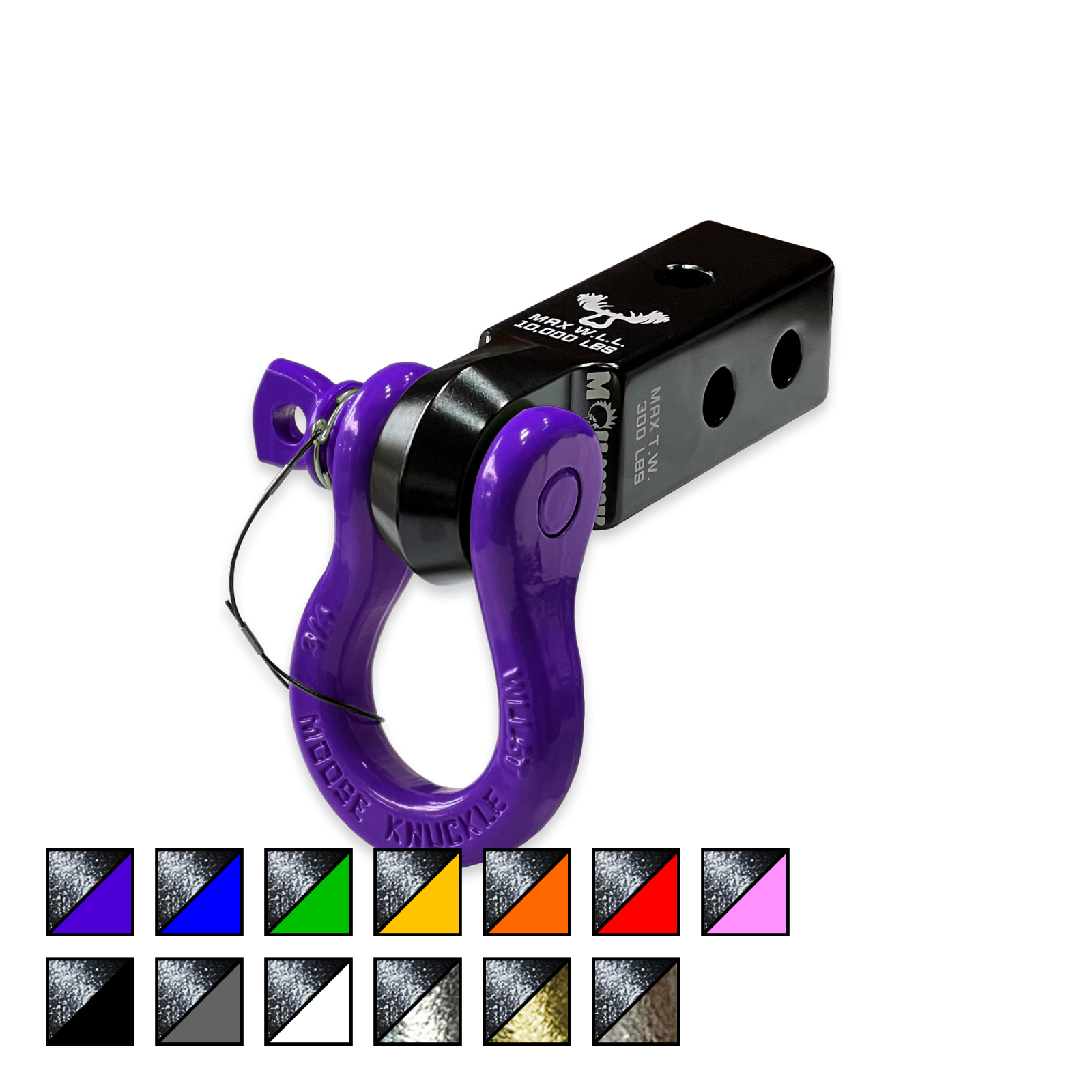 B'oh 3/4 Spin Pin Shackle and Mohawk 2.0 Receiver Combo Black Lung Moose Knuckle Offroad
