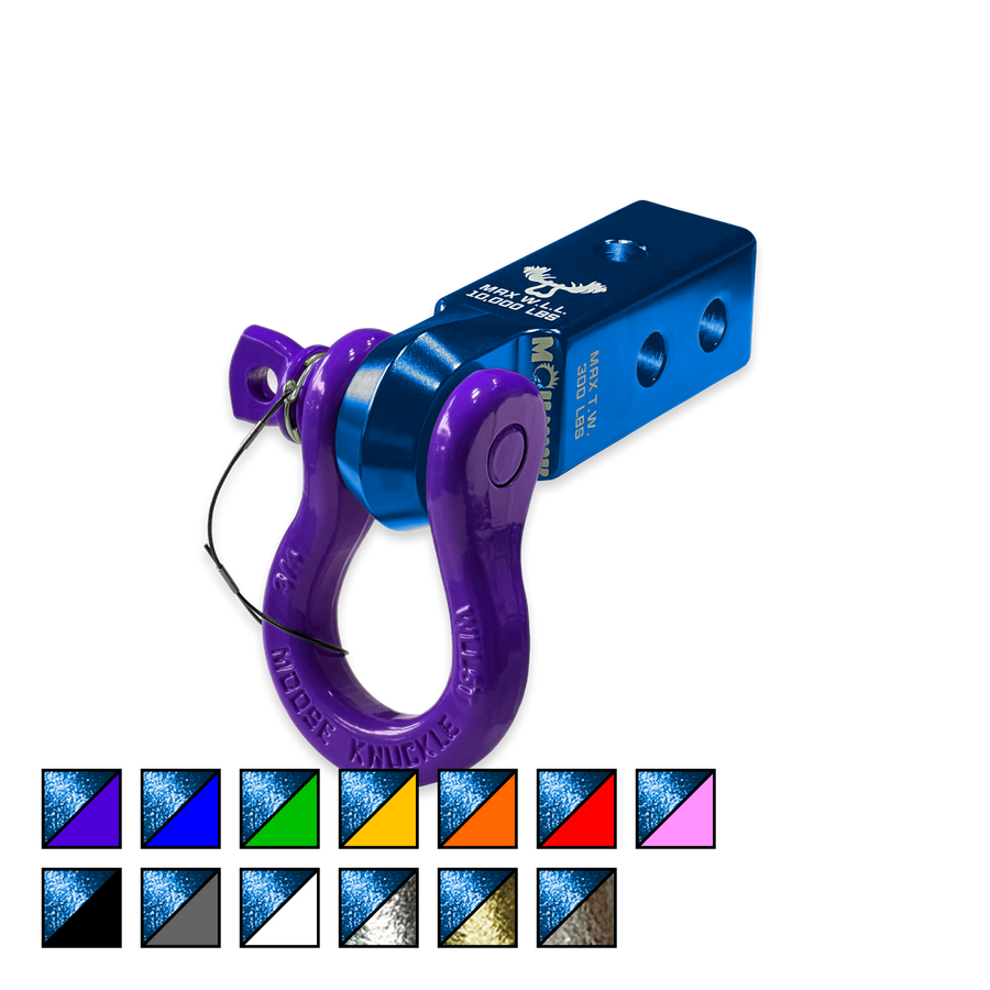B'oh 3/4 Spin Pin Shackle and Mohawk 2.0 Receiver Combo Blue Pill Moose Knuckle Offroad