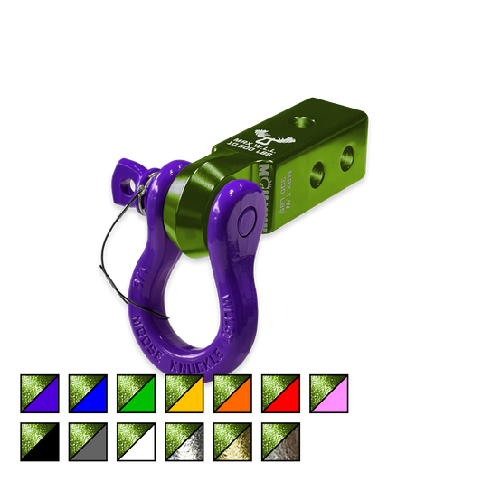 B'oh 3/4 Spin Pin Shackle and Mohawk 2.0 Receiver Combo Bean Green Moose Knuckle Offroad