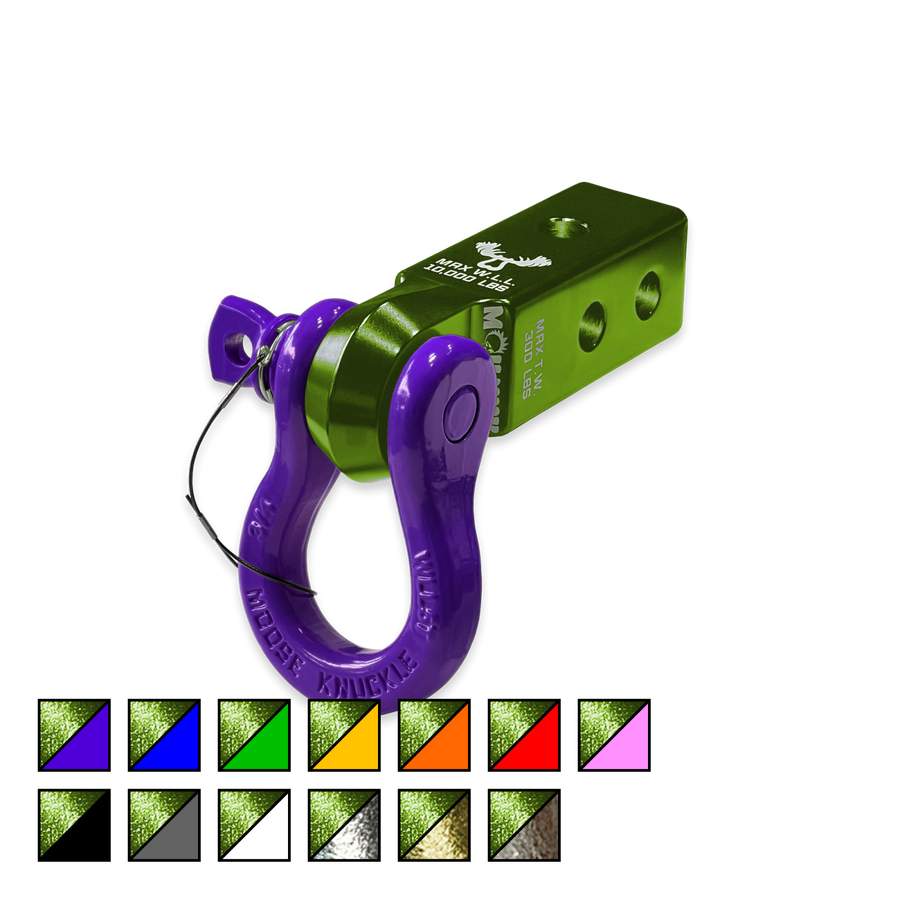 B'oh 3/4 Spin Pin Shackle and Mohawk 2.0 Receiver Combo Bean Green Moose Knuckle Offroad