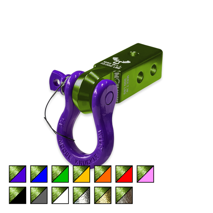 B'oh 3/4 Spin Pin Shackle and Mohawk 2.0 Receiver Combo Bean Green Moose Knuckle Offroad