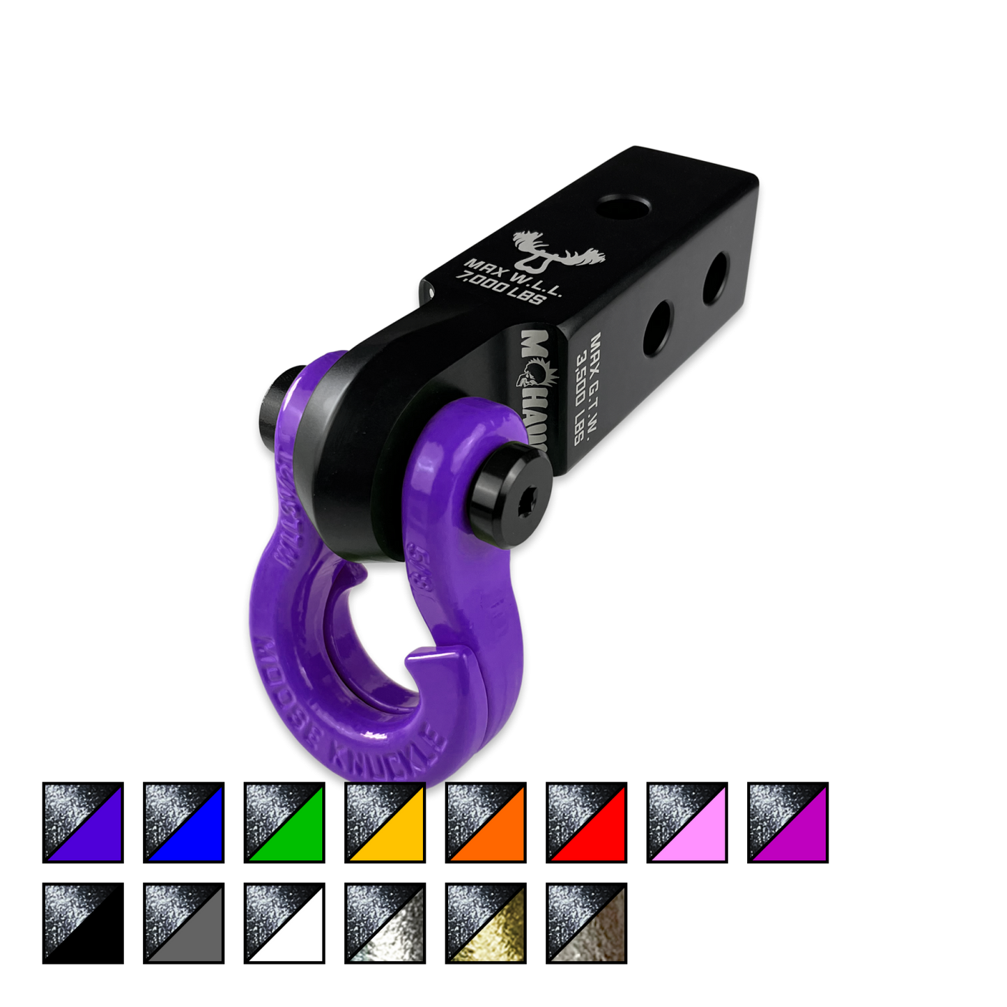 Jowl 5/8 Split Shackle and Mohawk 2.0 x 5/8 Receiver Combo Black Lung Moose Knuckle Offroad