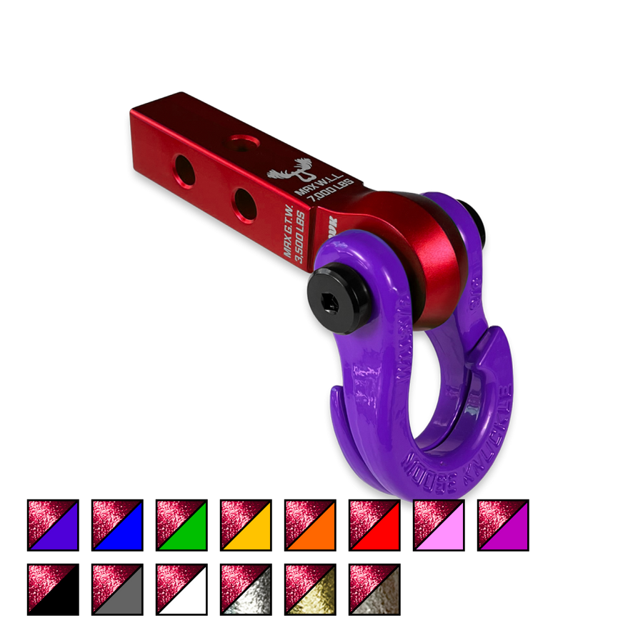 Jowl 5/8 Split Shackle and Mohawk 1.25 Receiver Combo Red Rum Moose Knuckle Offroad
