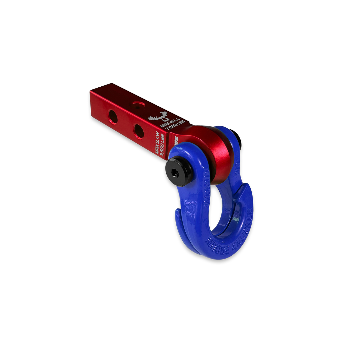 Jowl 5/8 Split Shackle and Mohawk 1.25 Receiver Combo Red Rum Moose Knuckle Offroad