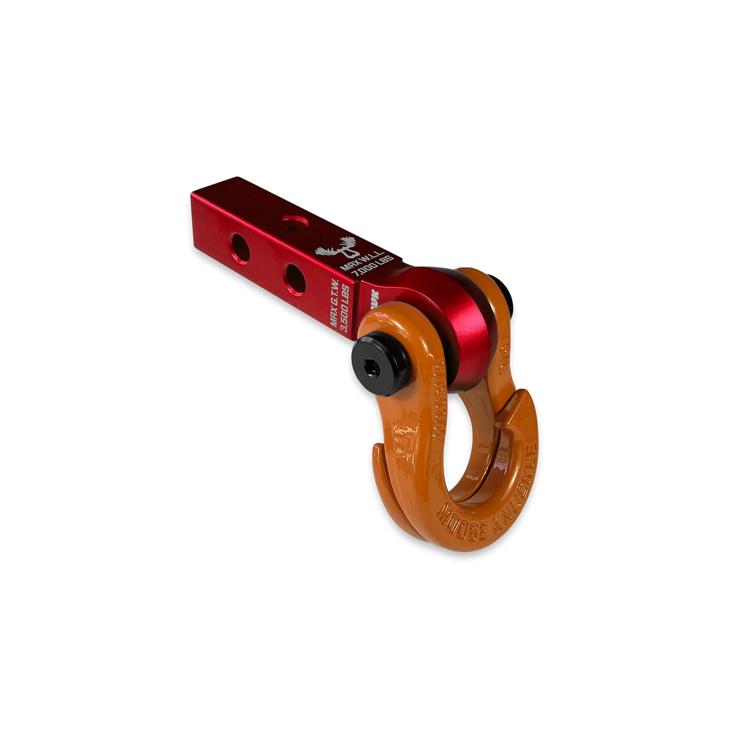 Jowl 5/8 Split Shackle and Mohawk 1.25 Receiver Combo Red Rum Moose Knuckle Offroad