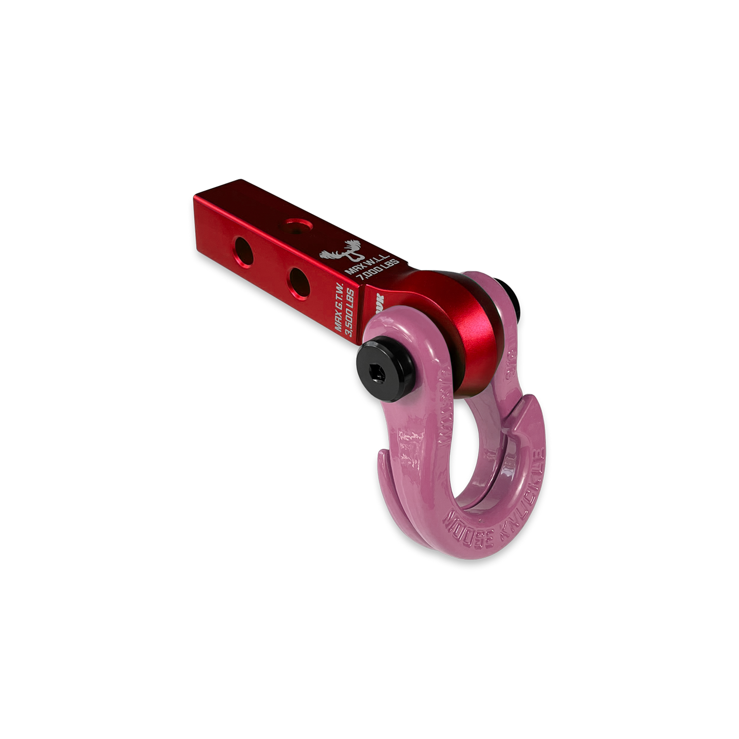Jowl 5/8 Split Shackle and Mohawk 1.25 Receiver Combo Red Rum Moose Knuckle Offroad